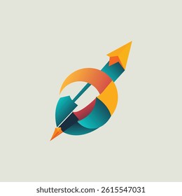 arrow icon logo concept with various shapes and elements of numbers and letters trending in 2025