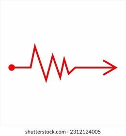 Diseño del logotipo del icono de flecha con el concepto de signo de pulso.
