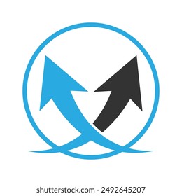 Arrow icon logo design template