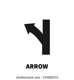 Arrow icon or logo in modern flat style. High quality black pictogram for web site design and mobile apps. Vector illustration on a white background.