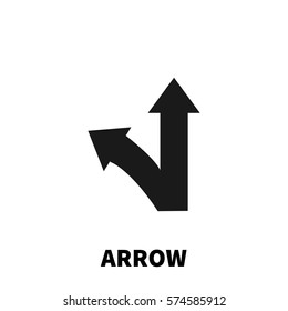Arrow icon or logo in modern flat style. High quality black pictogram for web site design and mobile apps. Vector illustration on a white background.