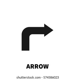 Arrow icon or logo in modern flat style. High quality black pictogram for web site design and mobile apps. Vector illustration on a white background.