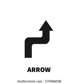 Arrow icon or logo in modern flat style. High quality black pictogram for web site design and mobile apps. Vector illustration on a white background.