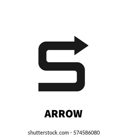 Arrow icon or logo in modern flat style. High quality black pictogram for web site design and mobile apps. Vector illustration on a white background.