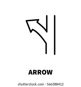 Arrow icon or logo in modern line style. High quality black outline pictogram for web site design and mobile apps. Vector illustration on a white background.