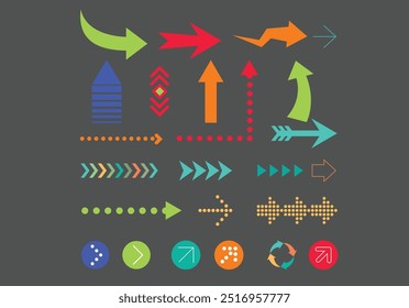  arrow icon logotype  direction colorful vector illustration 