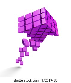 Arrow icon made of cubes