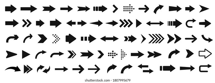 Icono de flecha. Mega conjunto de flechas vectoriales