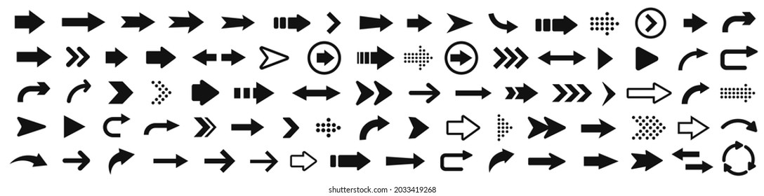 Arrow icon. Mega set of vector arrows