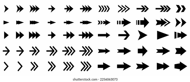 Arrow icon. Mega set of vector arrows. Mega set Right arrows vectors.