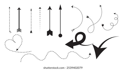 Arrow icon. Mega set of vector arrows. Black arrows icons. Arrow vector collection. Set different cursor arrow direction symbols in flat style. Modern simple arrows. Vector illustration.