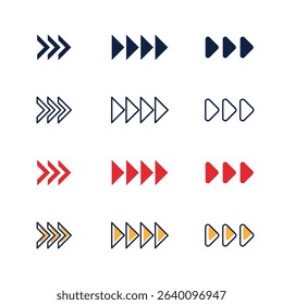 Arrow icon. Mega set of vector arrows. Black arrows icons. Arrow vector collection. Set different cursor arrow direction symbols in flat style. Modern simple arrows