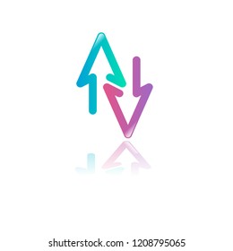 arrow icon. minimal design concept. creative apps vector illustration. up down.