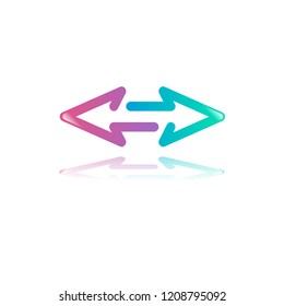 arrow icon. minimal design concept. creative apps vector illustration. left right symbol