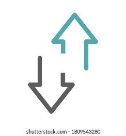 Icono de flecha en estilo plano moderno aislado en fondo blanco Símbolos de flecha para el diseño del sitio web del logotipo Ilustración del vector
