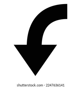 Icono de flecha. Moderna flecha simple o cursor. Estilo plano de flecha direccional aislado en fondo blanco. Ilustración del vector