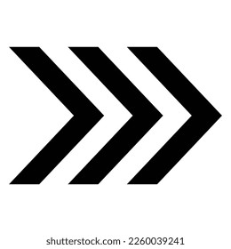 Pfeilsymbol. Moderner einfacher Pfeil oder Cursor. Direkter Pfeil, flach, einzeln auf weißem Hintergrund. Vektorgrafik