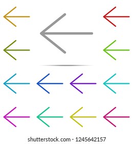 Arrow icon in multi color. Simple outline vector of web, minimalistic set for UI and UX, website or mobile application