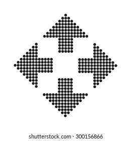 The arrow icon. Navigation and positioning, direction symbol. Flat Vector illustration