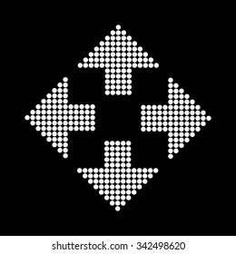 The arrow icon. Navigation and positioning, direction symbol. Flat Vector illustration