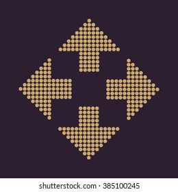 The arrow icon. Navigation and positioning, direction symbol. Flat Vector illustration