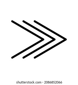 Arrow icon. Navigation sign. Right direction. Creative line. Art element. App symbol. Vector illustration. Stock image.