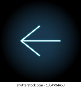 Arrow icon in neon style. Simple thin line, outline vector of web, minimalistic icons for UI and UX, website or mobile application
