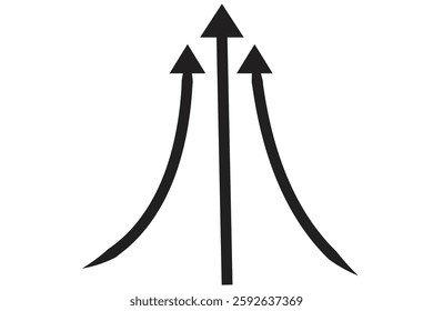 arrow icon new vettor collektion arrow arst  Three Arrows Converging Upward: Growth and Progress Illustration