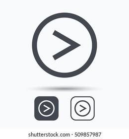 Arrow icon. Next navigation symbol. Square buttons with flat web icon on white background. Vector