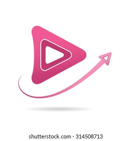 Arrow icon, next symbol, space ship, 3d vector logo on white background, eps 10