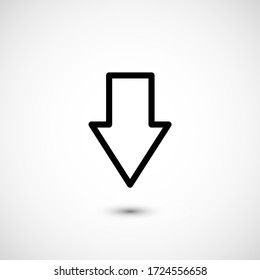 Arrow icon. Next arrow vector icon isolated on background. Illustration cursor arrow for mobile apps. Pictogram for web page design. Minimalist style icon arrow. Web concept icon. EPS 10