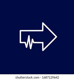 arrow icon on blue background, arrow zigzag design, symbol, vector ilustration