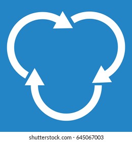 Arrow icon on blue background