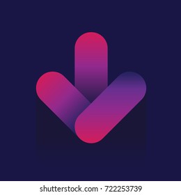 arrow icon on blue background. Vector illustration. logo. Symbols. web