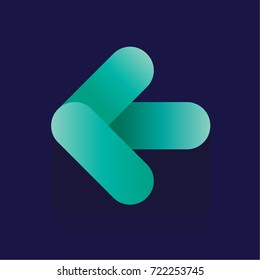 arrow icon on blue background. Vector illustration. logo. Symbols. web