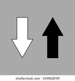 arrow icon on grey background. vector illustration