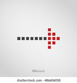 Arrow icon on grey background, Element for different kind of design. vector illustration.