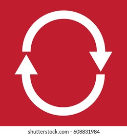 Arrow icon on red background