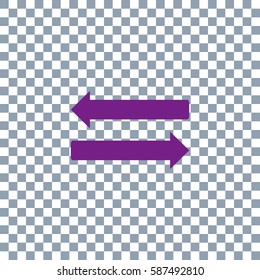 Arrow Icon on transparent background. Violet icon