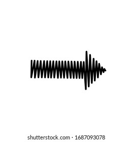 icono de flecha sobre fondo blanco, diseño de zigzag de flecha, ilustración vectorial