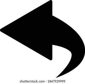 arrow icon on white background. back arrow sign. undo symbol. flat style.