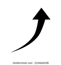 Pfeil nach oben Symbol auf weißem Hintergrund.