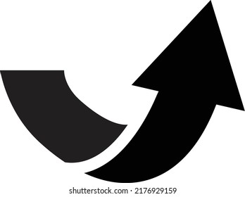 arrow icon on white background. black arrow sign. flat style.