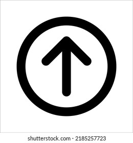 up arrow icon on a white background. Launch, update icon. The beginning of a creative project, business progress, a sign of a breakthrough. Symbol of fast growth. Speed, grow, increase
