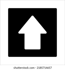 up arrow icon on a white background. Launch, update icon. The beginning of a creative project, business progress, a sign of a breakthrough. Symbol of fast growth. Speed, grow, increase.