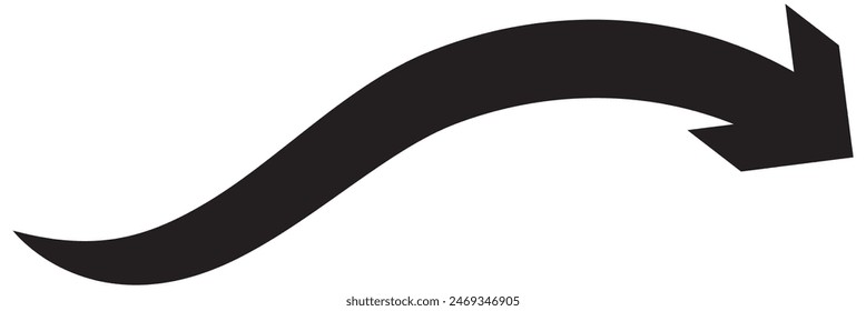 arrow icon on white background. flat style. arrow icon for your web site design, logo, app, UI. arrow indicated the direction symbol. curved arrow sign.