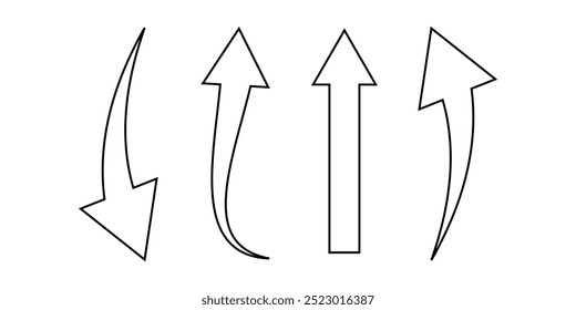 arrow icon on white background. flat style. arrow icon for your web site design, logo, app, UI. arrow indicated the direction symbol. curved arrow sign eps 10.