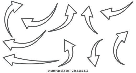 arrow icon on white background. flat style. arrow icon for your web site design, logo, app, UI. arrow indicated the direction symbol. curved arrow sign.
