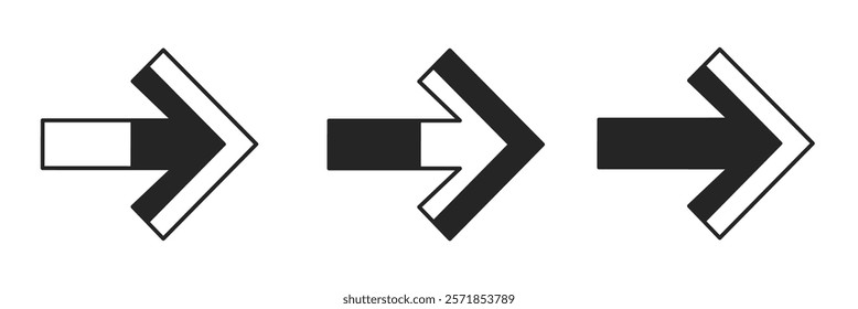 Arrow icon on white background. Vector logo arrow illustration.