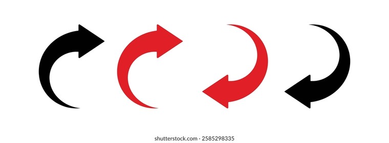 Arrow icon on white background. Flat style. Arrow icon for your web site design, logo, app, UI. arrow indicated the direction symbol. curved arrow sign. Vector Illustration